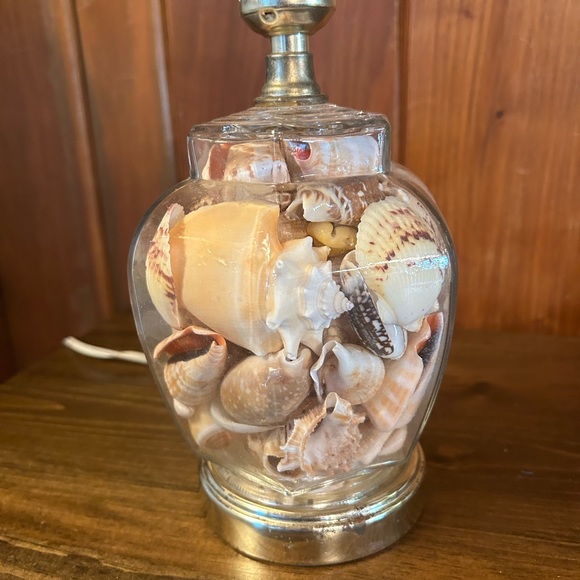MCM Other - Vintage MCM glass ginger jar shell lamp, beach, nautical, shell  🐚